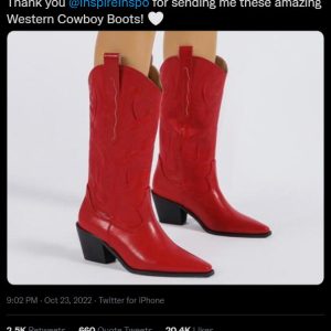 Burgundy/Red Leather Embroidered Cowboy Boots for Women