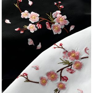 Cherry Blossom Embroidered Tee Shirt - Y2K Aesthetic Streetwear