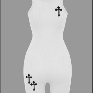 Christian Sexy Sleeveless Bodysuit - Y2K Stretchy Streetwear