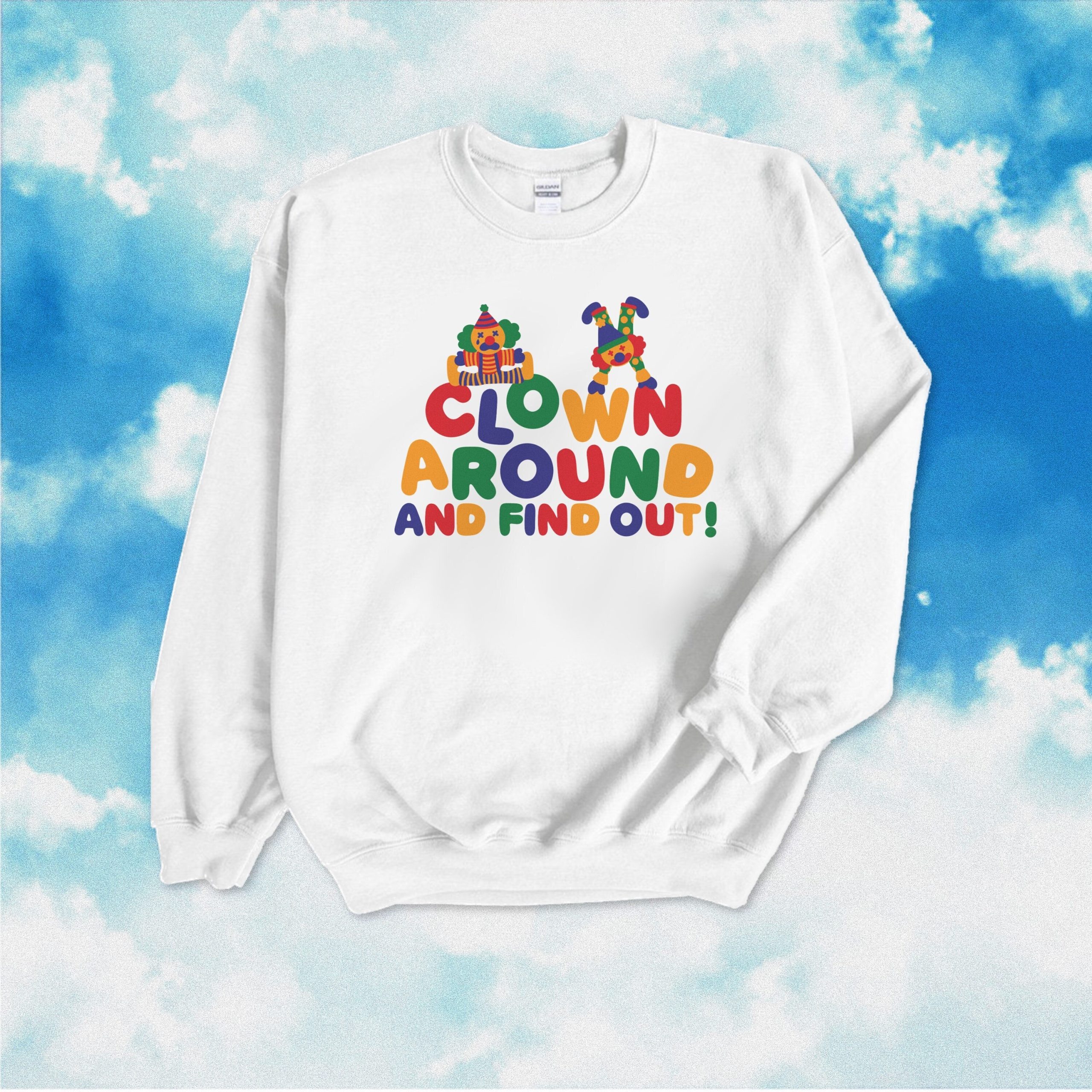 Clown Crewneck Sweatshirt - Y2K Clowncore Clothing for Her or Him