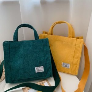 Colorful Corduroy Kawaii Shoulder Bag