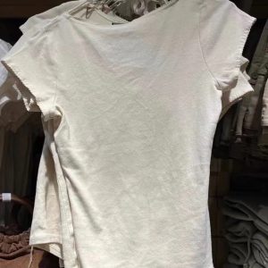 Cotton Short Sleeve Coquette Top - Y2K Clothing