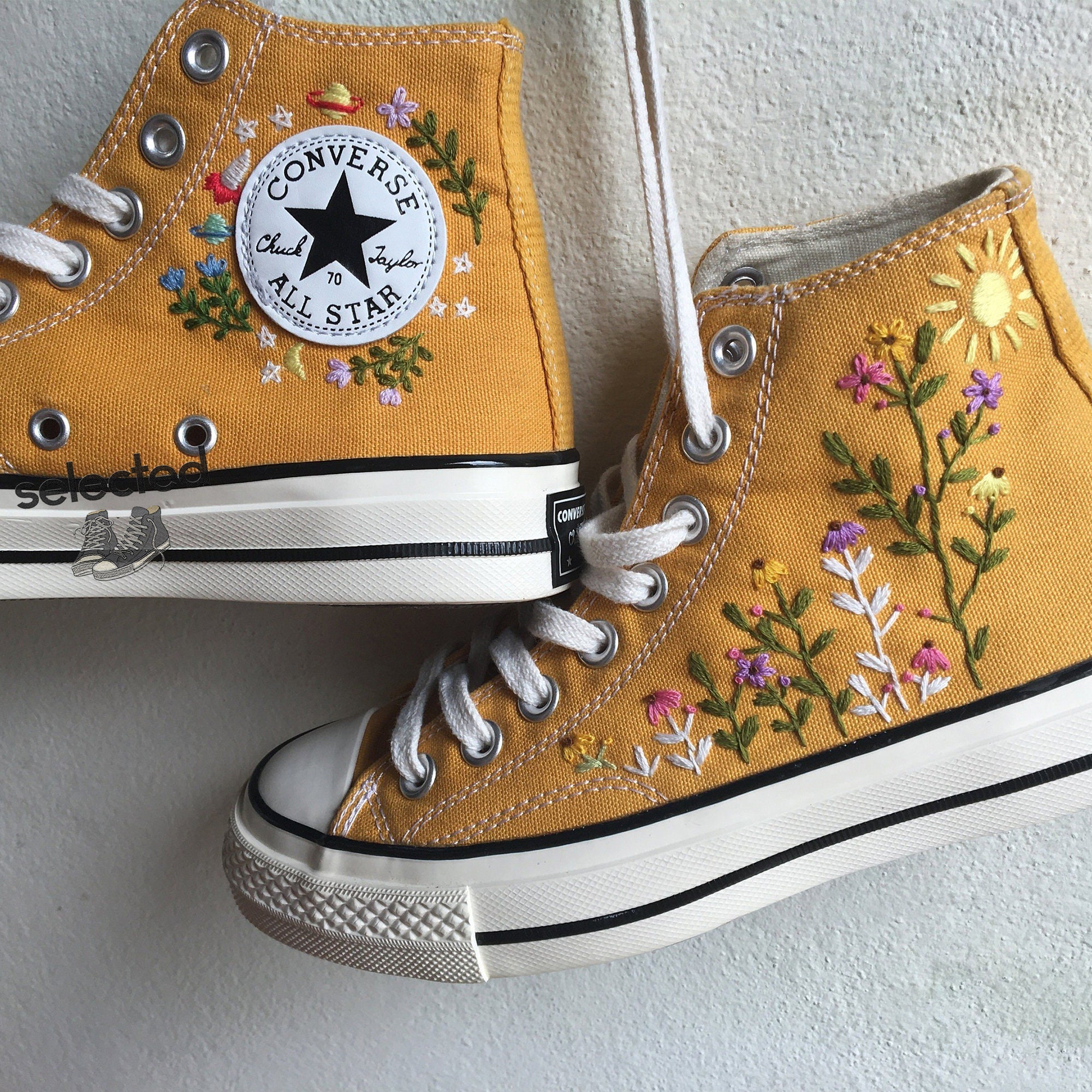 Custom Floral Embroidered Chuck Taylor 1970s Converse