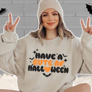 Cute AF Halloween Sweatshirt - Spooky Season Fall Crewneck