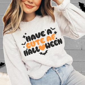 Cute AF Halloween Sweatshirt - Spooky Season Fall Crewneck