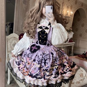 Cute Cat Lolita Dress with Cape - Y2K Fashion