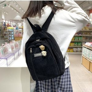 Cute Corduroy Kawaii Harajuku Backpack