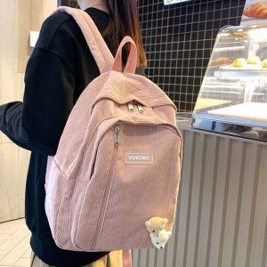 Cute Corduroy Kawaii Harajuku Backpack