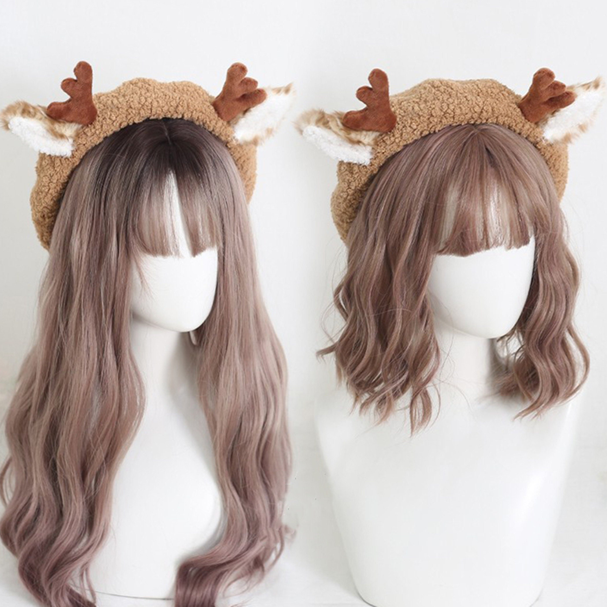 Cute Deer Antler Beret - Retro Handmade Winter Hat