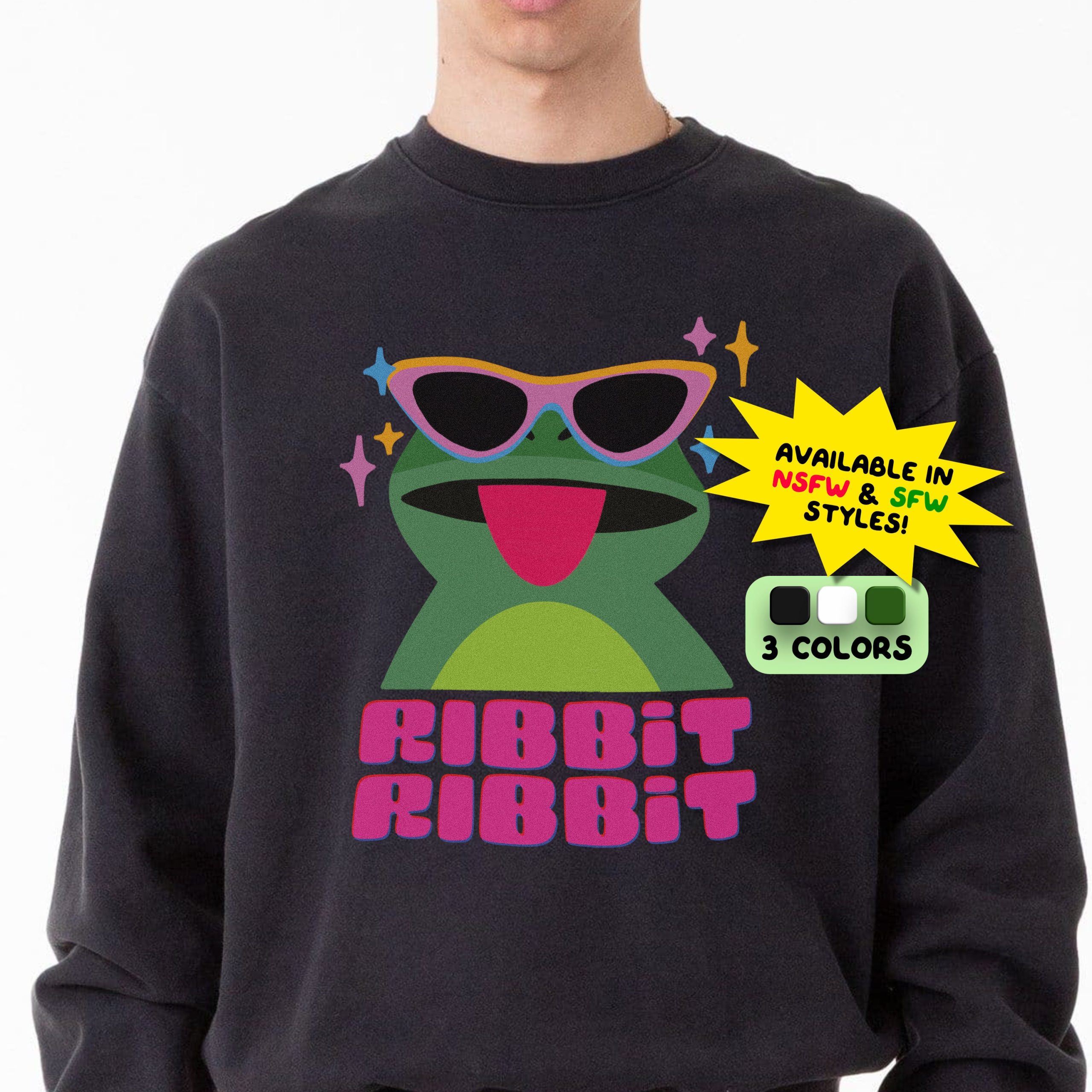 Cute Frog Sweatshirt - Y2K Aesthetic Retro Crewneck