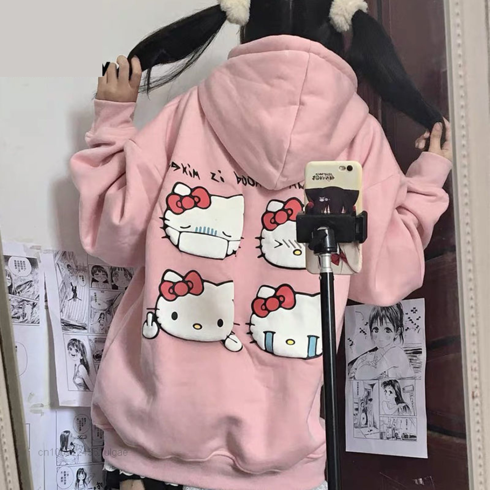 Cute Kitty Y2K Hoodie - Kawaii Aesthetic Harajuku Fashion