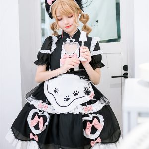 Cute Lolita Ruffle Dress for Y2K Fashion