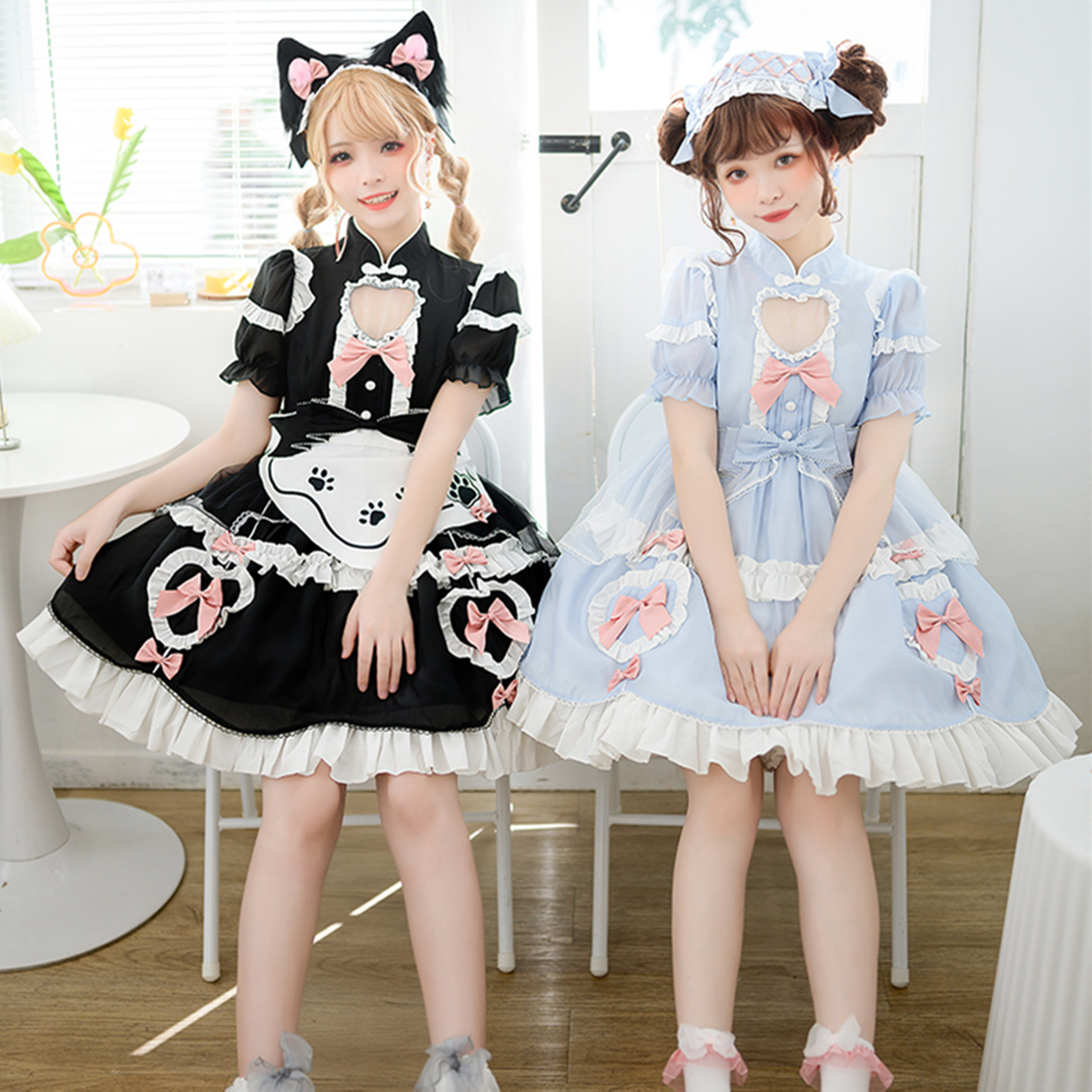 Cute Lolita Ruffle Dress for Y2K Fashion