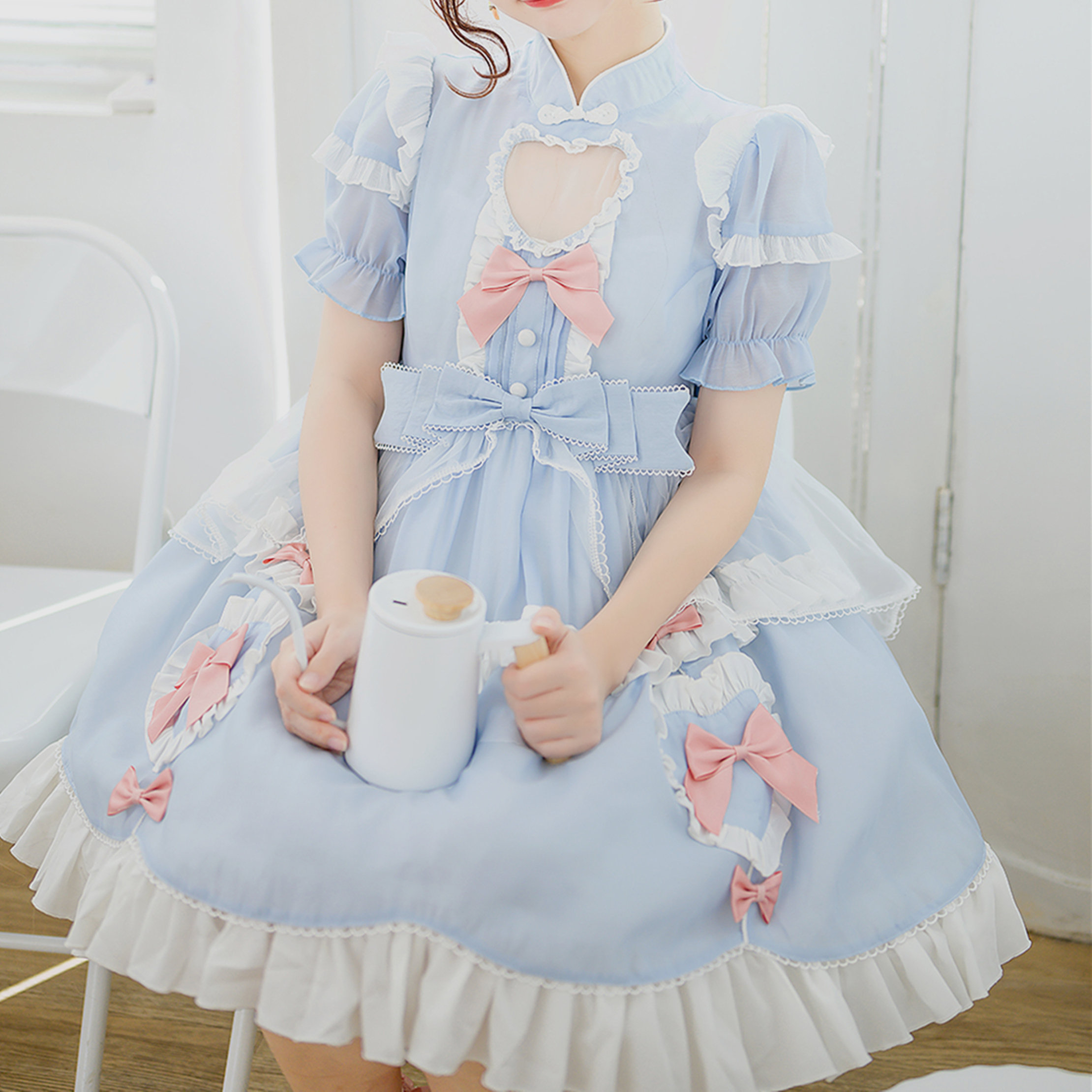 Cute Lolita Ruffle Dress for Y2K Fashion