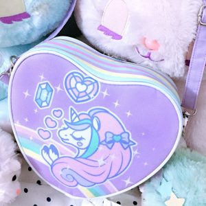 Cute Pastel Purple Heart Shoulder Bag - Y2K Clothing