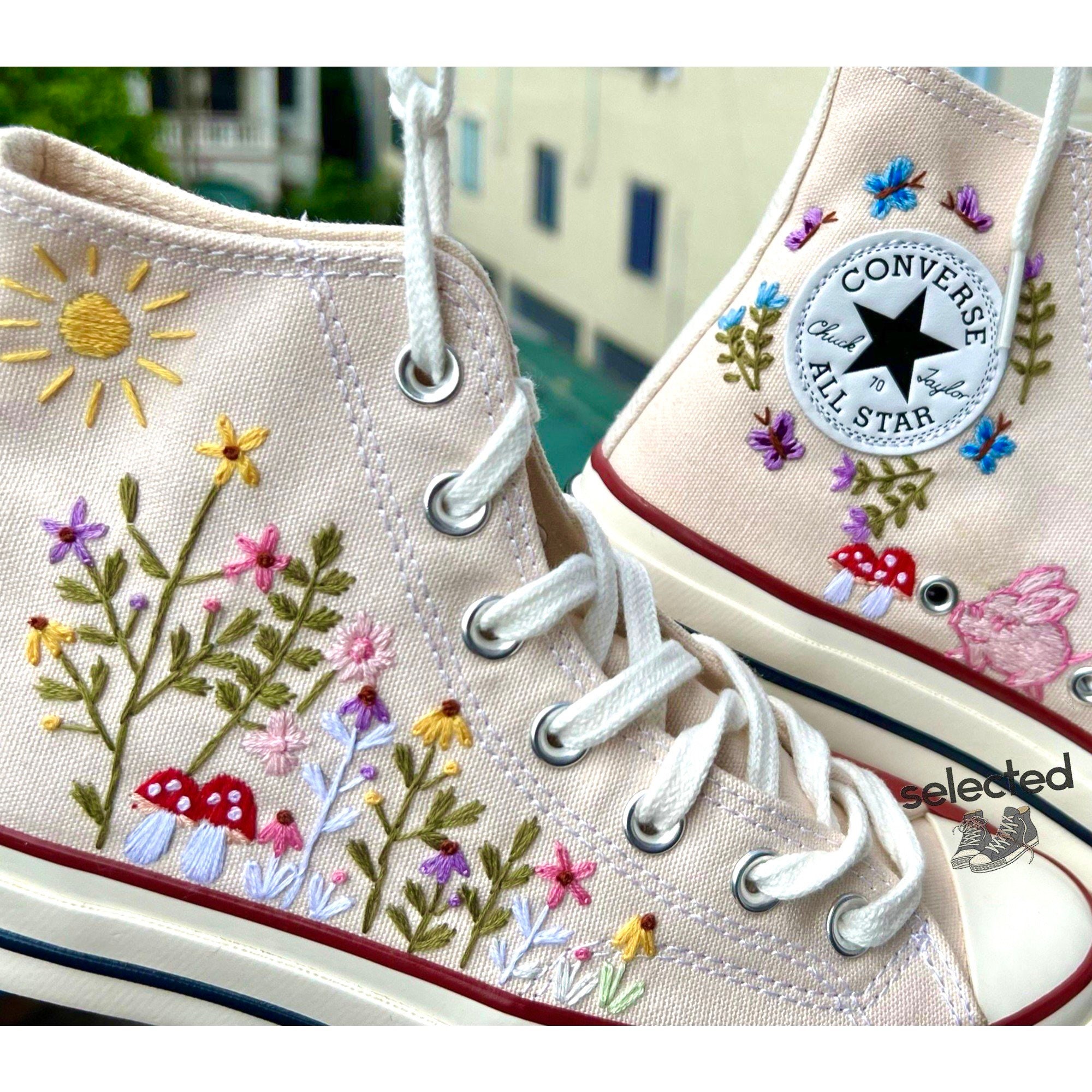 Cute Pig Embroidery Converse Shoes