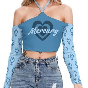 Cute Y2K Mercury Halter Top | Astrology Symbol Crop