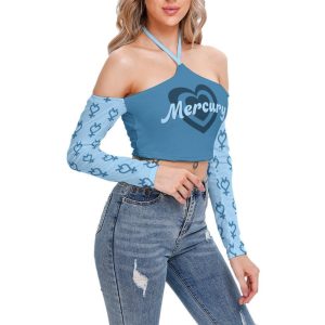 Cute Y2K Mercury Halter Top | Astrology Symbol Crop