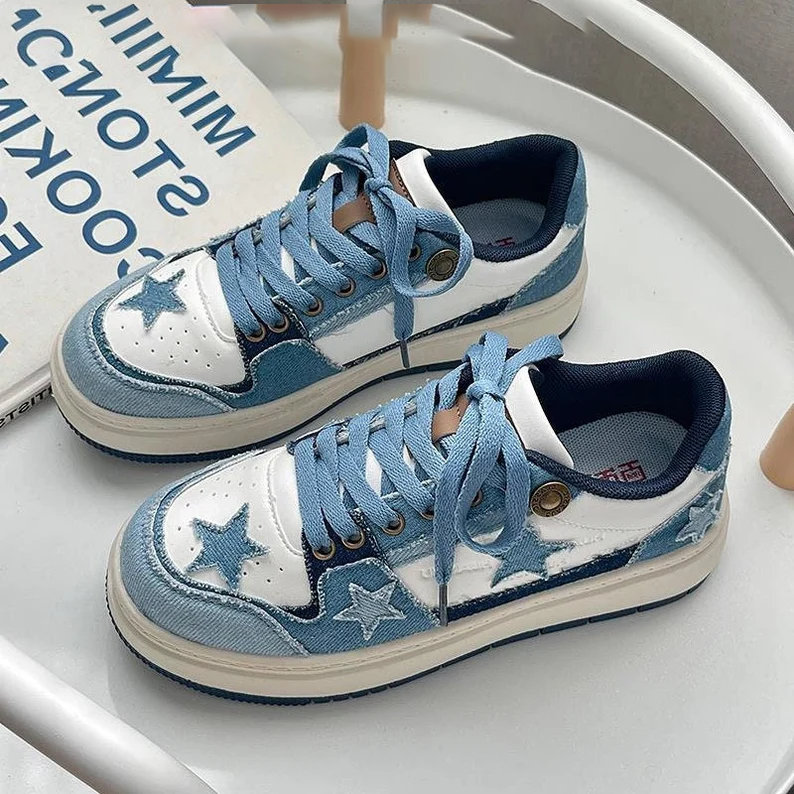 Denim Blue Sneakers for Y2K Fashion Lovers