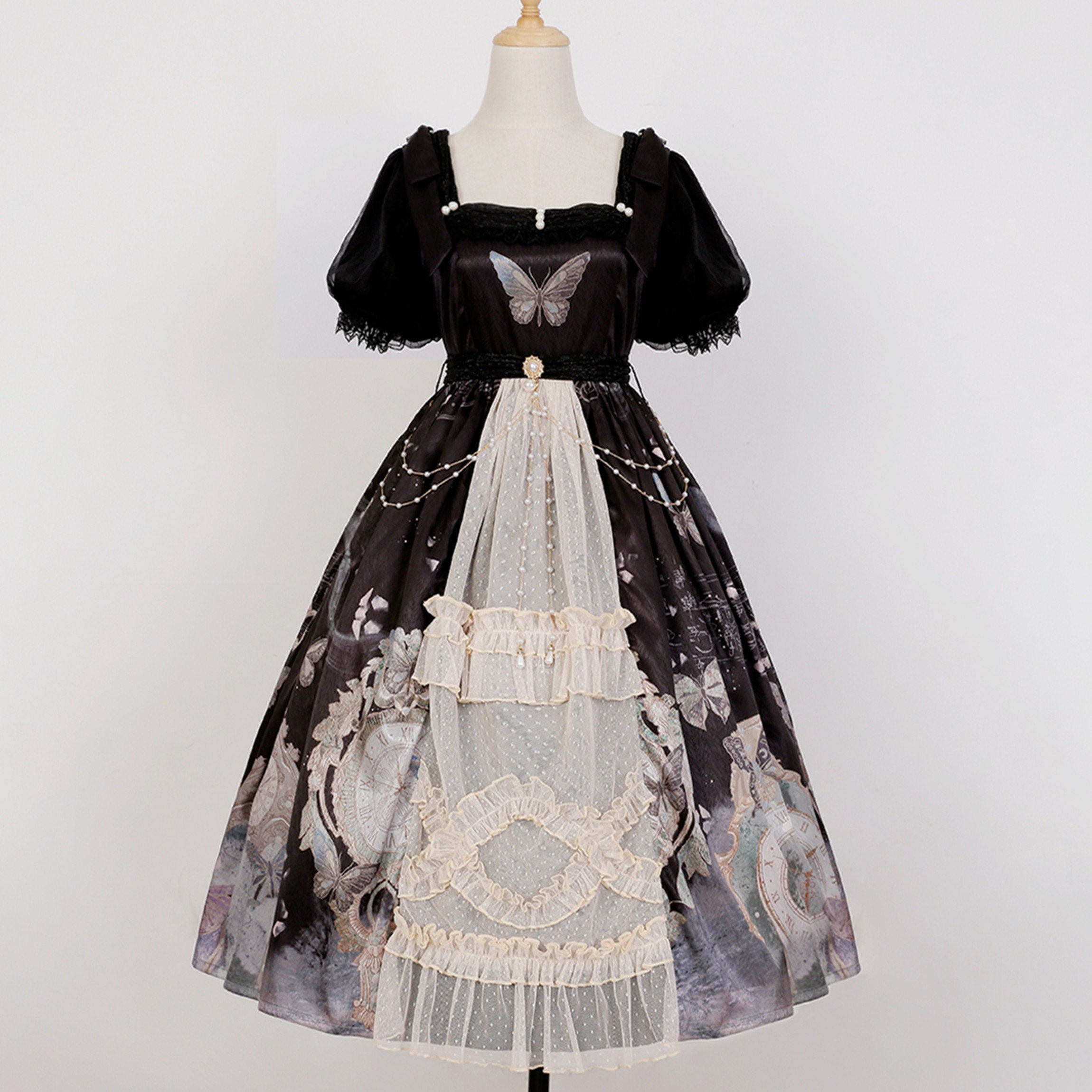 Elegant Black Gothic Lace Dress - Embrace Your Dark Side