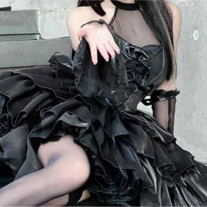 Elegant Black Noble Lolita Dress - Exquisite Gothic Fashion