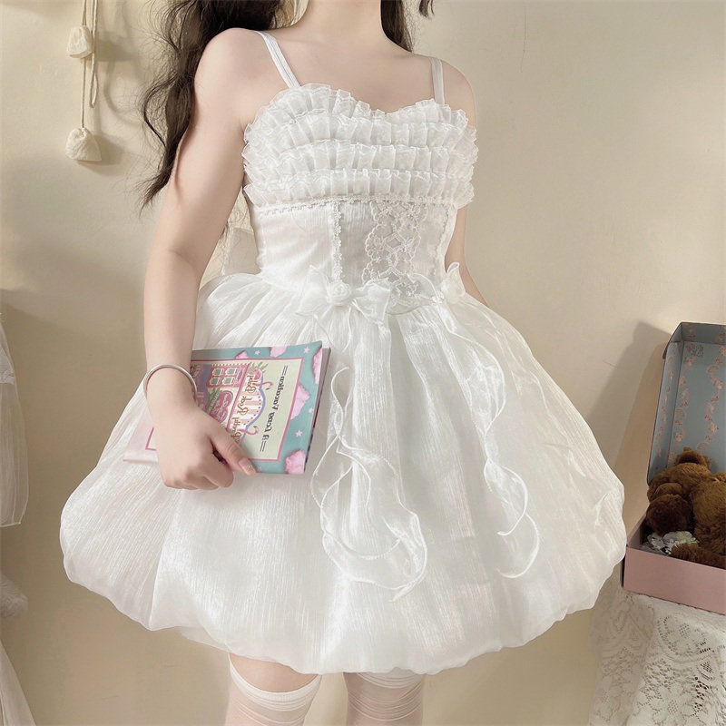 Elegant White Fairy Lolita Dress for Enchanting Cosplay