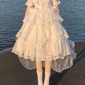 Elegant White Fairy Lolita Dress for Enchanting Cosplay