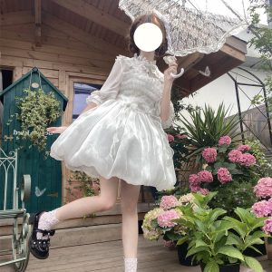 Elegant White Fairy Lolita Dress for Enchanting Cosplay