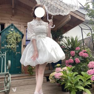 Elegant White Fairy Lolita Dress for Enchanting Cosplay