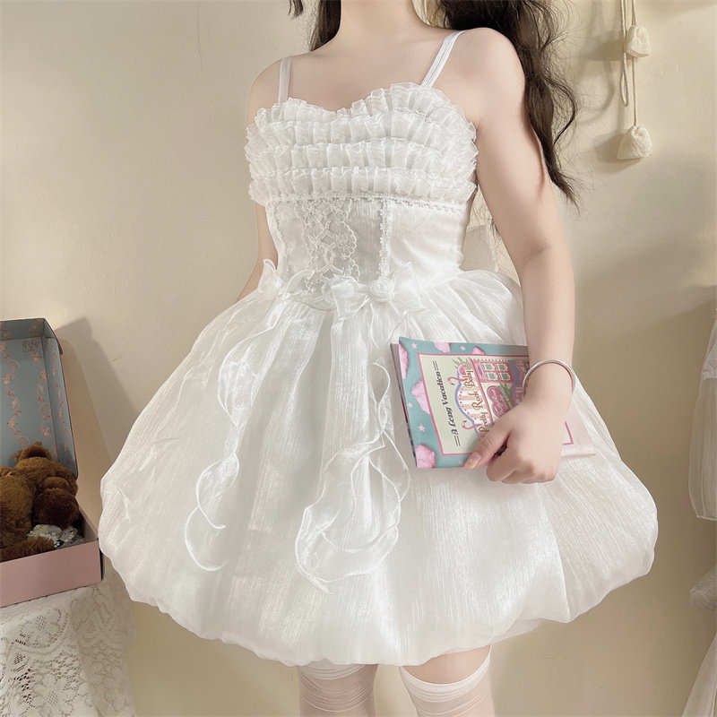 Elegant White Fairy Lolita Dress for Enchanting Cosplay