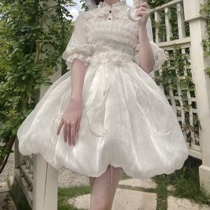 Elegant White Fairy Lolita Dress for Enchanting Cosplay