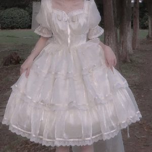 Elegant White Fairy Lolita Dress for Enchanting Cosplay