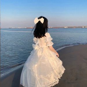 Elegant White Fairy Lolita Dress for Enchanting Cosplay