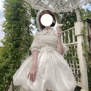 Elegant White Fairy Lolita Dress for Enchanting Cosplay