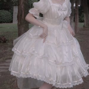 Elegant White Fairy Lolita Dress for Enchanting Cosplay