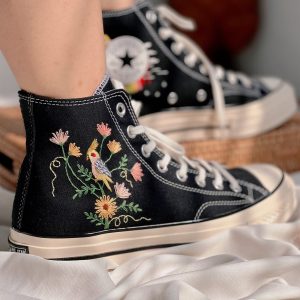 Embroidered Chuck Taylors 1970s - Y2K Clothing