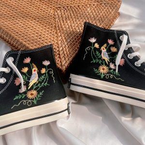 Embroidered Chuck Taylors 1970s - Y2K Clothing