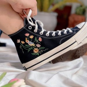 Embroidered Chuck Taylors 1970s - Y2K Clothing