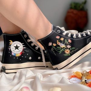 Embroidered Chuck Taylors 1970s - Y2K Clothing