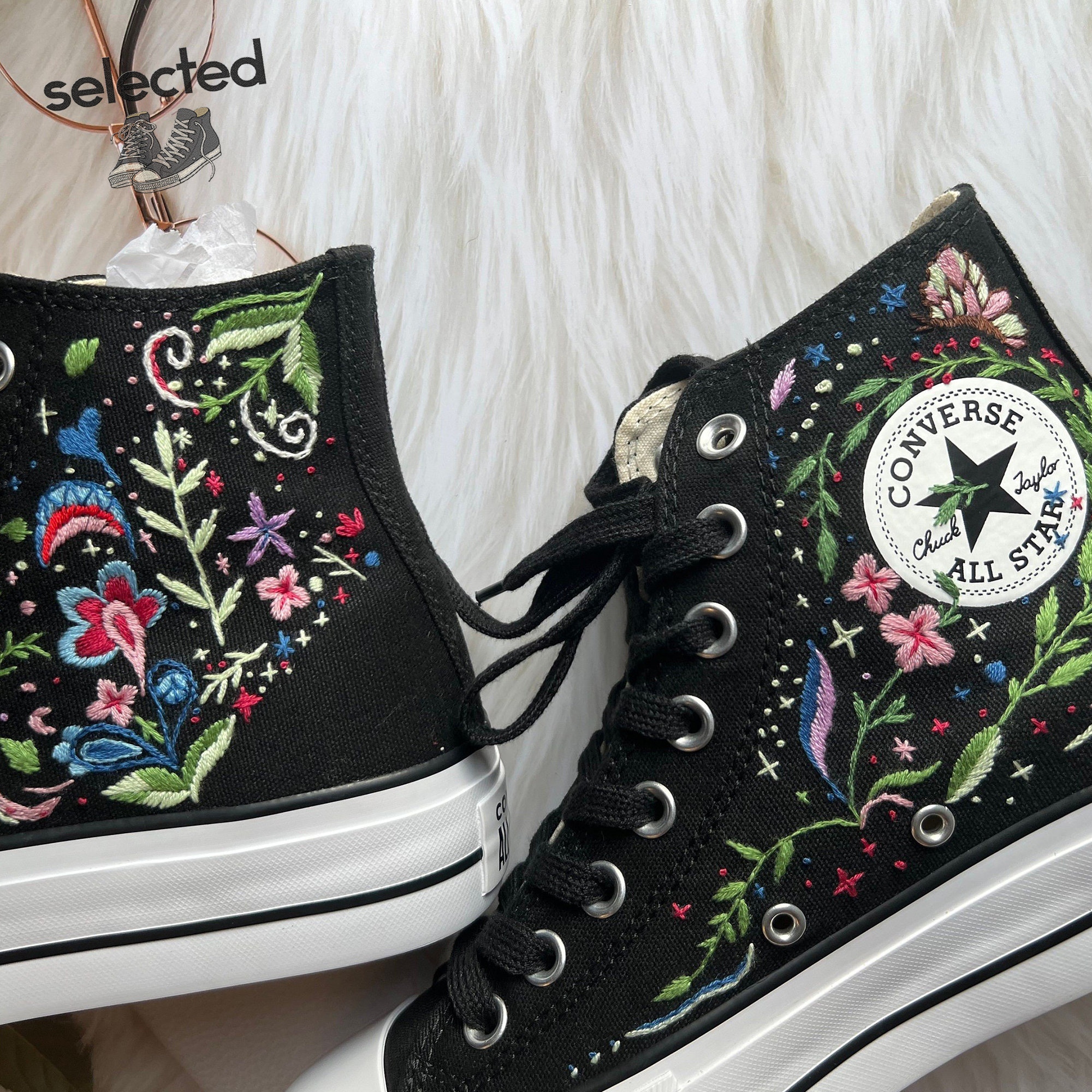 Embroidered Converse Chuck Taylor - Y2K Clothing Fashion