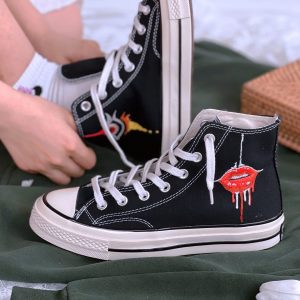 Embroidered Converse Chuck Taylors 1970s