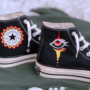 Embroidered Converse Chuck Taylors 1970s