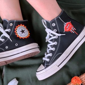 Embroidered Converse Chuck Taylors 1970s