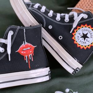 Embroidered Converse Chuck Taylors 1970s