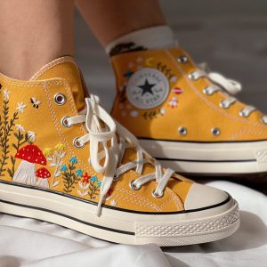 Embroidered Converse Hi Tops - Y2K Clothing