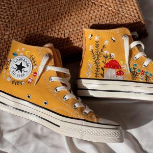 Embroidered Converse Hi Tops - Y2K Clothing