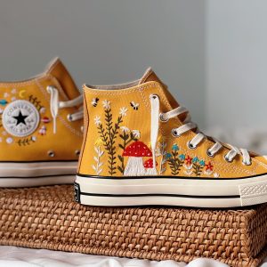 Embroidered Converse Hi Tops - Y2K Clothing