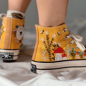 Embroidered Converse Hi Tops - Y2K Clothing