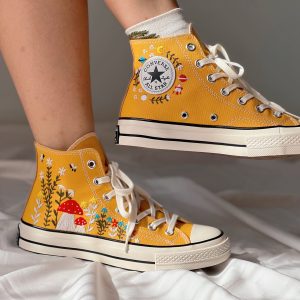 Embroidered Converse Hi Tops - Y2K Clothing