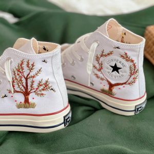 Embroidered Converse High Tops - Y2K Clothing